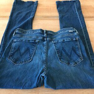 Mother High Waisted Runaway Jeans Women 31 Blue High Rise Dark Wash Stretch